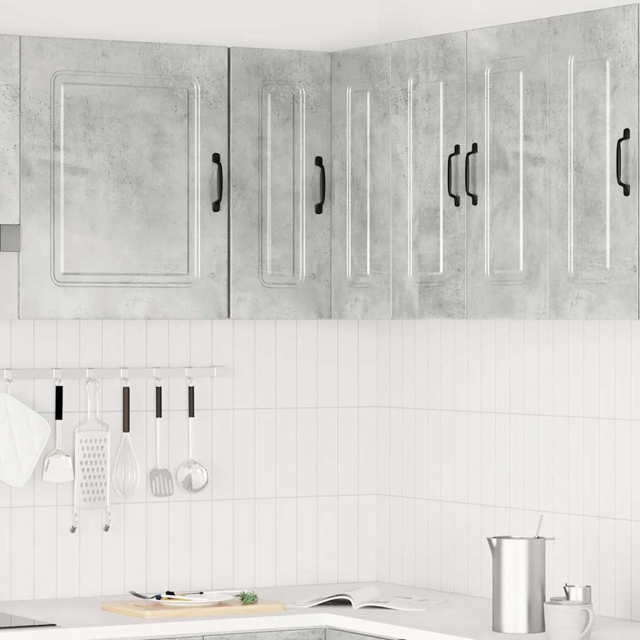 Keukenwandhoekkast Kalmar bewerkt hout betongrijs