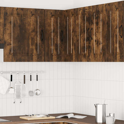 Keukenwandhoekkast Kalmar bewerkt hout gerookt eikenkleurig