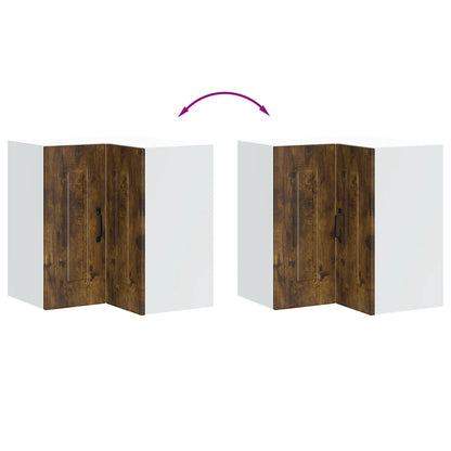 Keukenwandhoekkast Kalmar bewerkt hout gerookt eikenkleurig