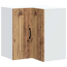 Keukenwandhoekkast Kalmar bewerkt hout oud houtkleurig