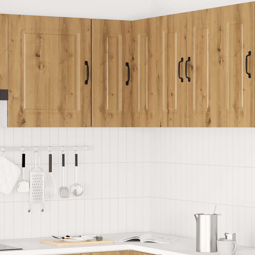 Keukenwandhoekkast Kalmar bewerkt hout artisanaal eikenkleur