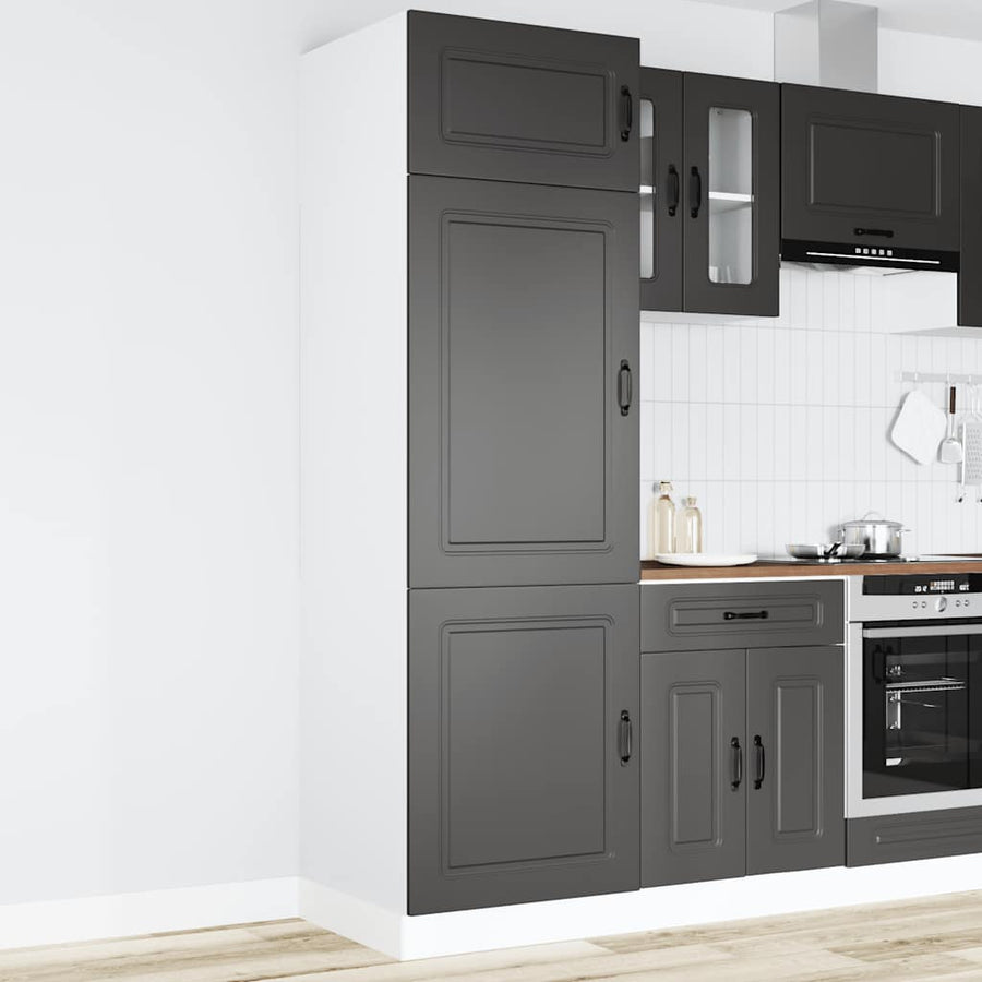 Keukenkast Kalmar bewerkt hout zwart