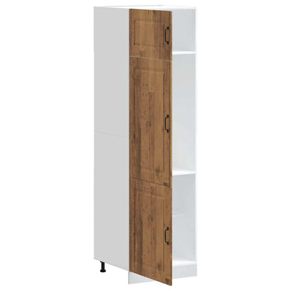 Keukenkast Kalmar bewerkt hout oud houtkleurig