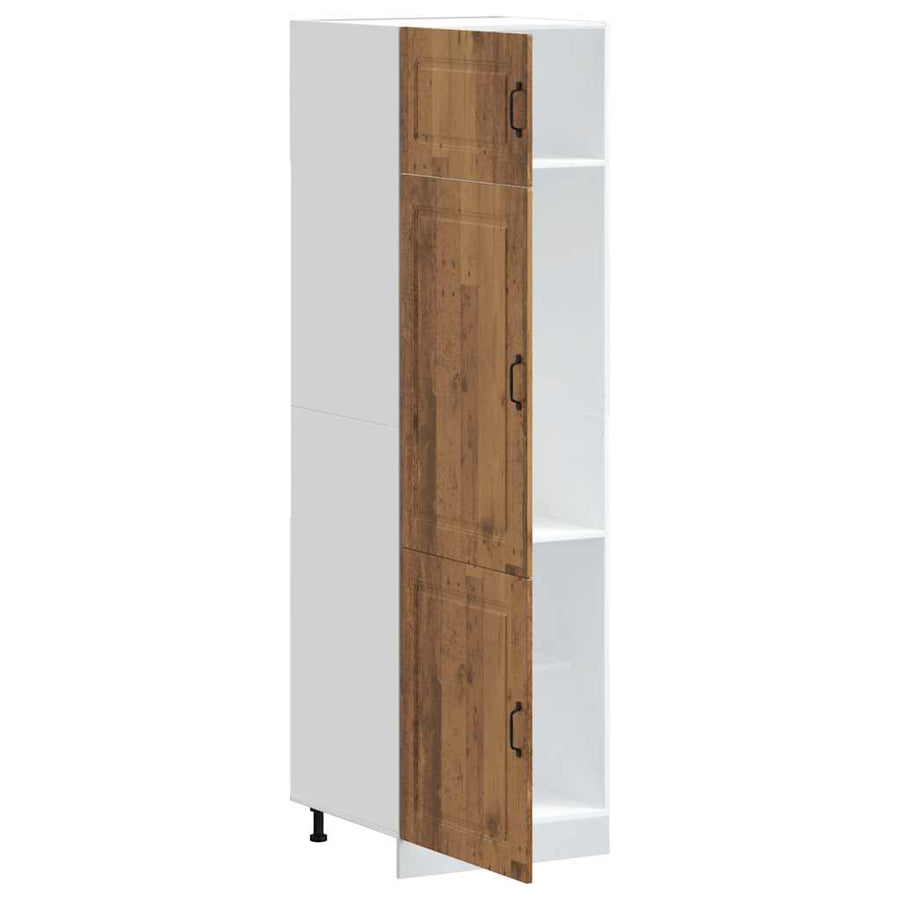 Keukenkast Kalmar bewerkt hout oud houtkleurig
