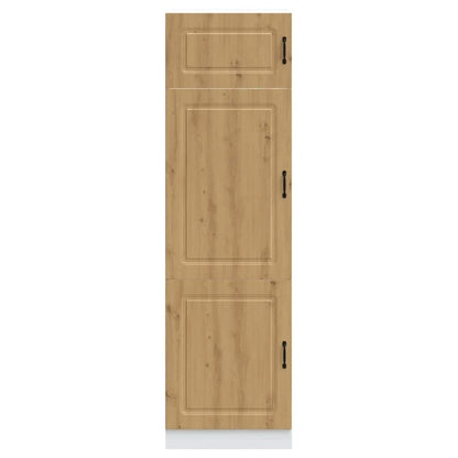 Keukenkast Kalmar bewerkt hout artisanaal eikenkleur