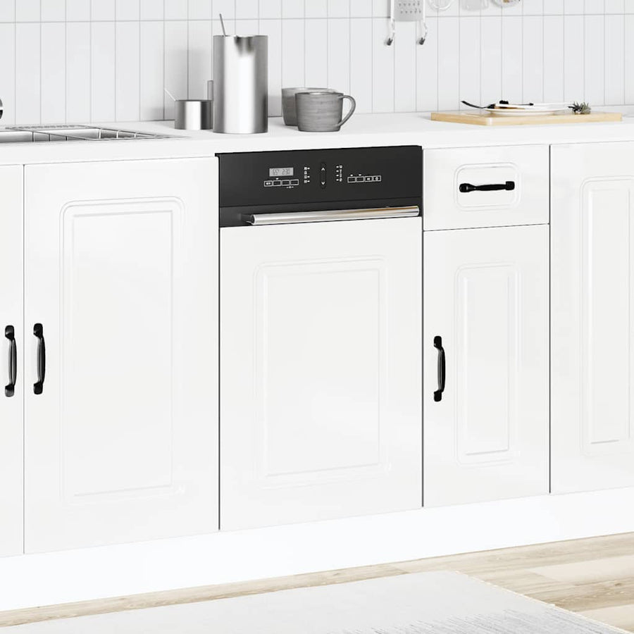 Vaatwaspaneel Kalmar 45x1,5x67 cm bewerkt hout hoogglans wit