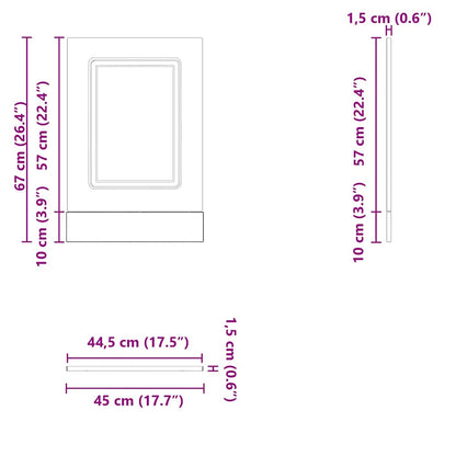 Vaatwaspaneel Kalmar 45x1,5x67 cm bewerkt hout hoogglans wit