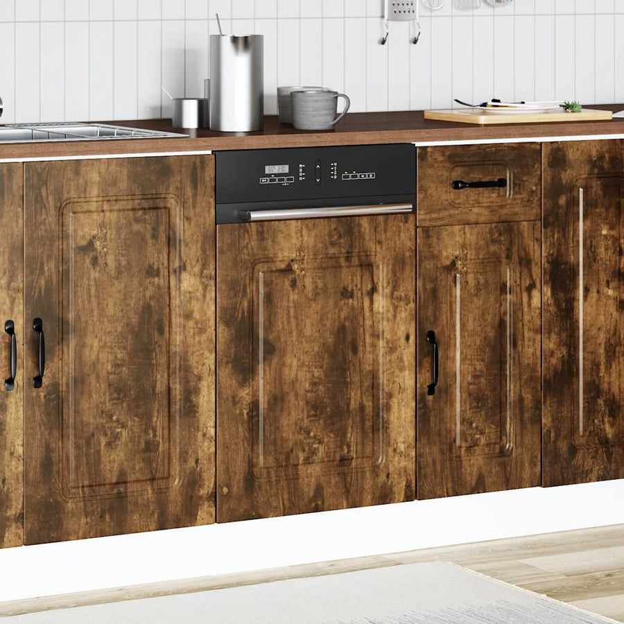 Vaatwaspaneel Kalmar 45x1,5x67 cm bewerkt hout gerookt eiken