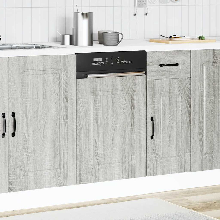 Vaatwaspaneel Kalmar 45x1,5x67 cm bewerkt hout grijs sonoma