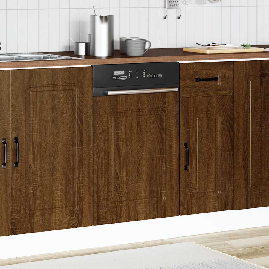 Vaatwaspaneel Kalmar 45x1,5x67 cm bewerkt hout bruin eikenkleur