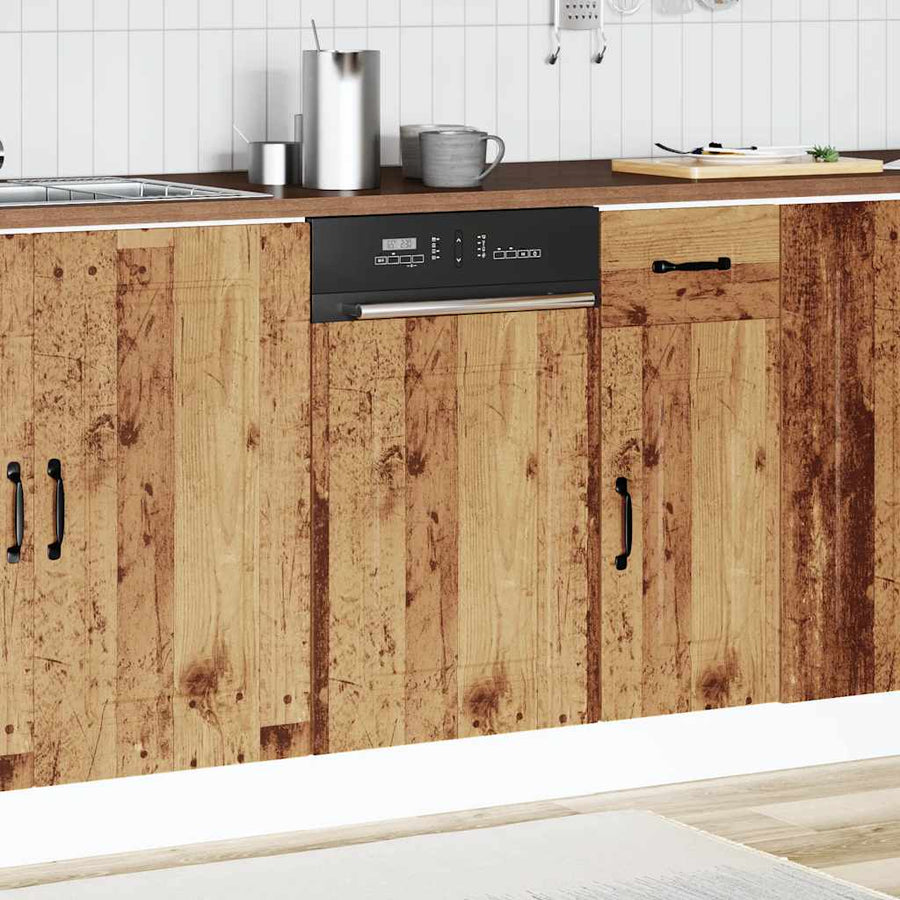Vaatwaspaneel Kalmar 45x1,5x67 cm bewerkt hout oud houtkleurig