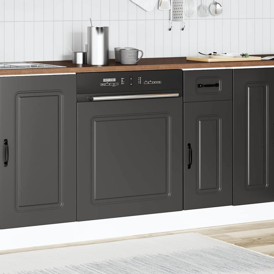 Vaatwaspaneel Kalmar 60x1,5x67 cm bewerkt hout zwart