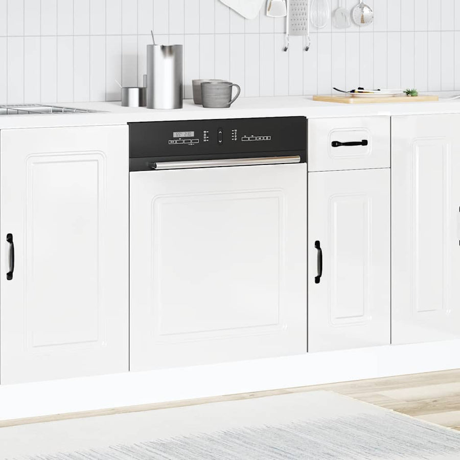 Vaatwaspaneel Kalmar 60x1,5x67 cm bewerkt hout hoogglans wit