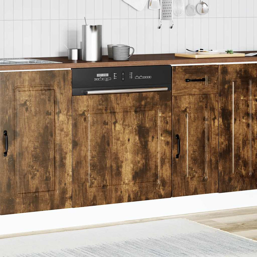 Vaatwaspaneel Kalmar 60x1,5x67 cm bewerkt hout gerookt eiken