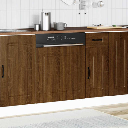 Vaatwaspaneel Kalmar 60x1,5x67 cm bewerkt hout bruin eikenkleur