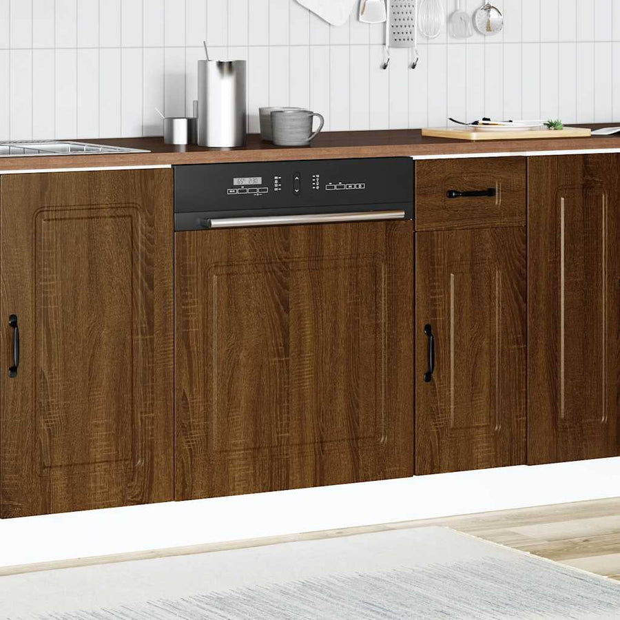 Vaatwaspaneel Kalmar 60x1,5x67 cm bewerkt hout bruin eikenkleur
