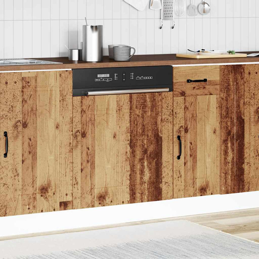 Vaatwaspaneel Kalmar 60x1,5x67 cm bewerkt hout oud houtkleurig