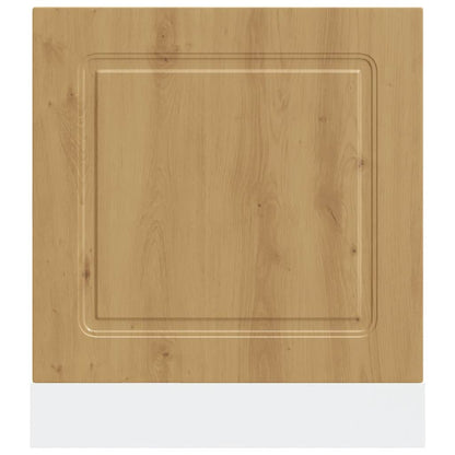 Vaatwaspaneel Kalmar 60x1,5x67 cm bewerkt hout artisanaal eiken