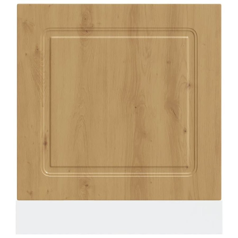 Vaatwaspaneel Kalmar 60x1,5x67 cm bewerkt hout artisanaal eiken