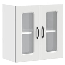 Keukenwandkast met glazen deur Kalmar bewerkt hout wit