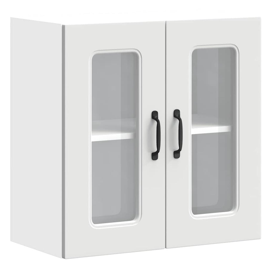 Keukenwandkast met glazen deur Kalmar bewerkt hout wit
