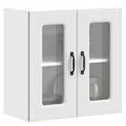 Kitchen wall cabinet with glass door Kalmar processed wood white