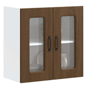 Keukenwandkast 60x31x60 cm bewerkt hout bruin eiken