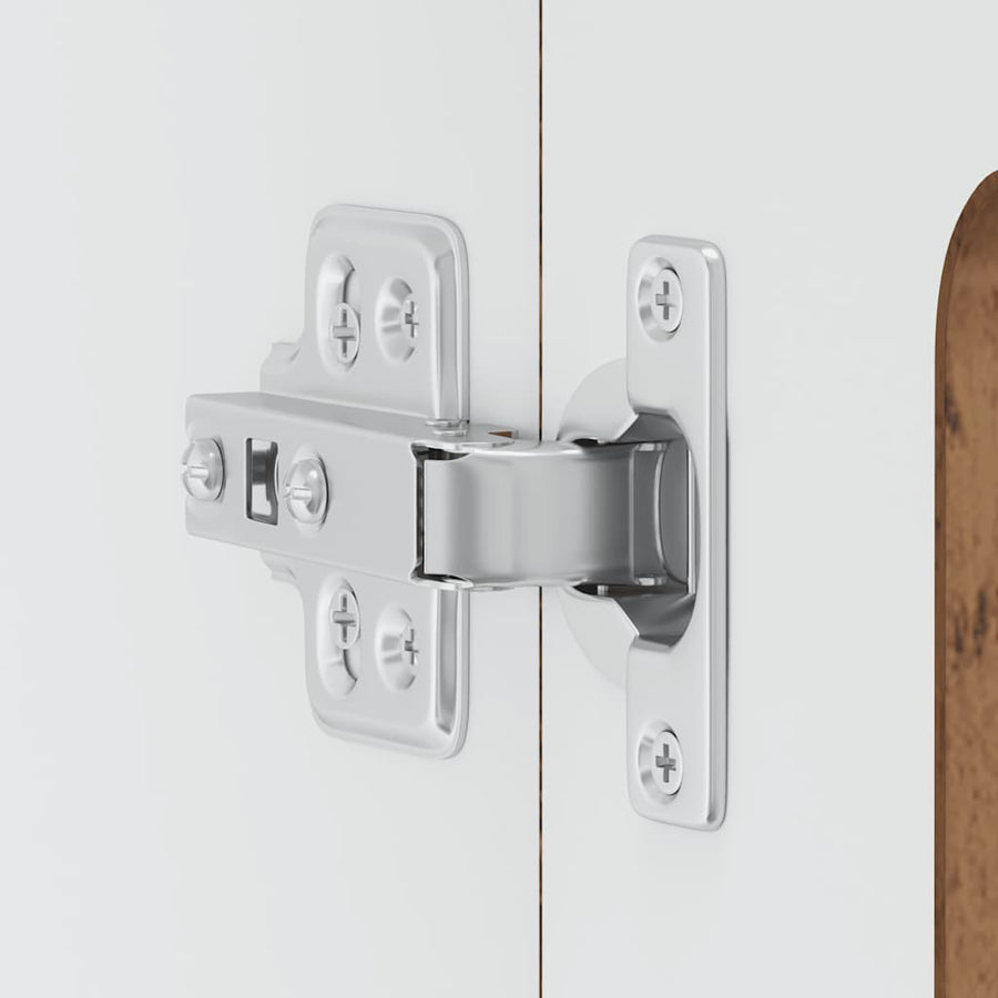 Keukenwandkast met glazen deur bewerkt hout oud houtkleurig