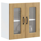 Keukenwandkast 60x31x60 cm bewerkt hout glazen deur