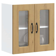 Keukenwandkast 60x31x60 cm bewerkt hout glazen deur
