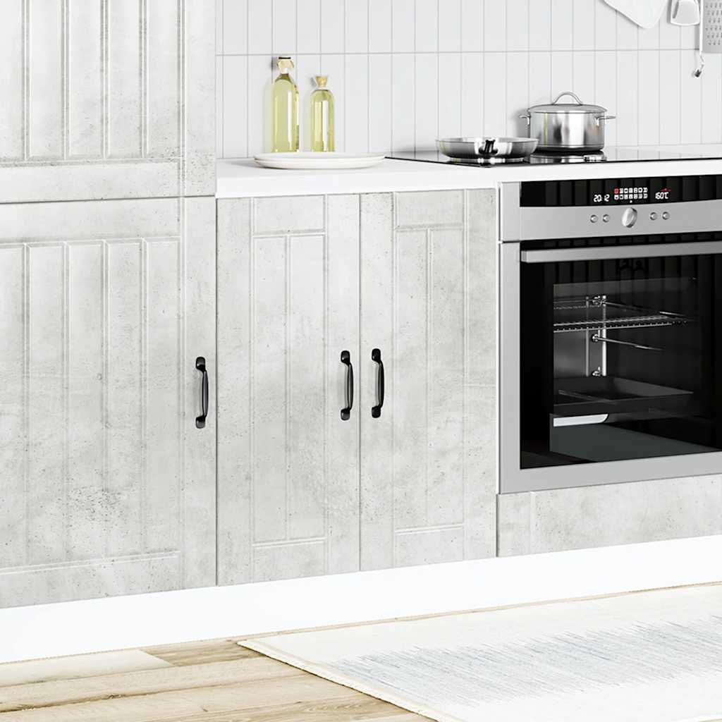 Spoelbakonderkast Lucca bewerkt hout betongrijs