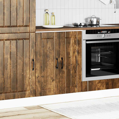 Spoelbakonderkast Lucca bewerkt hout gerookt eikenkleurig