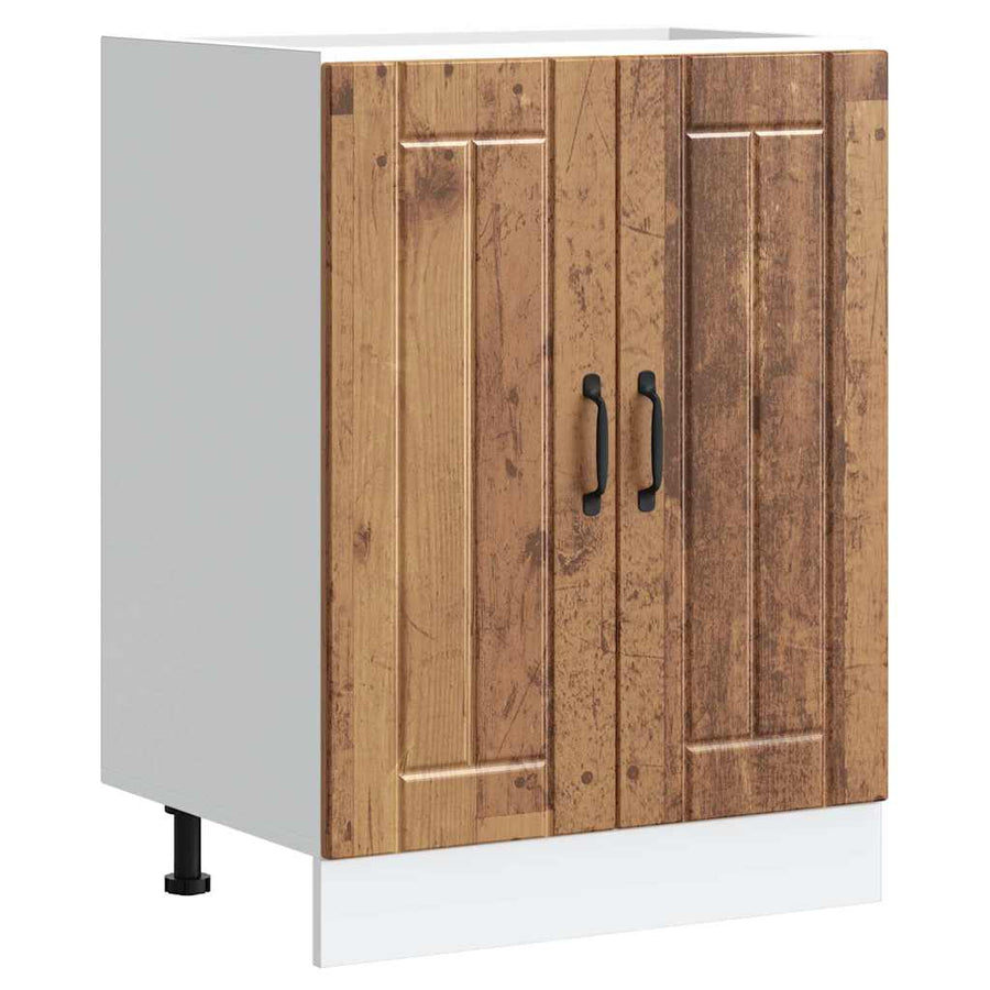 Spoelbakonderkast Lucca bewerkt hout oud houtkleurig