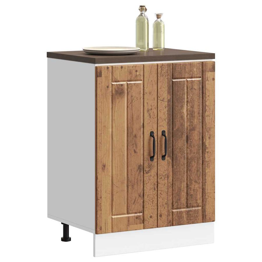 Spoelbakonderkast Lucca bewerkt hout oud houtkleurig