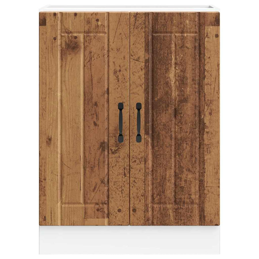 Spoelbakonderkast Lucca bewerkt hout oud houtkleurig