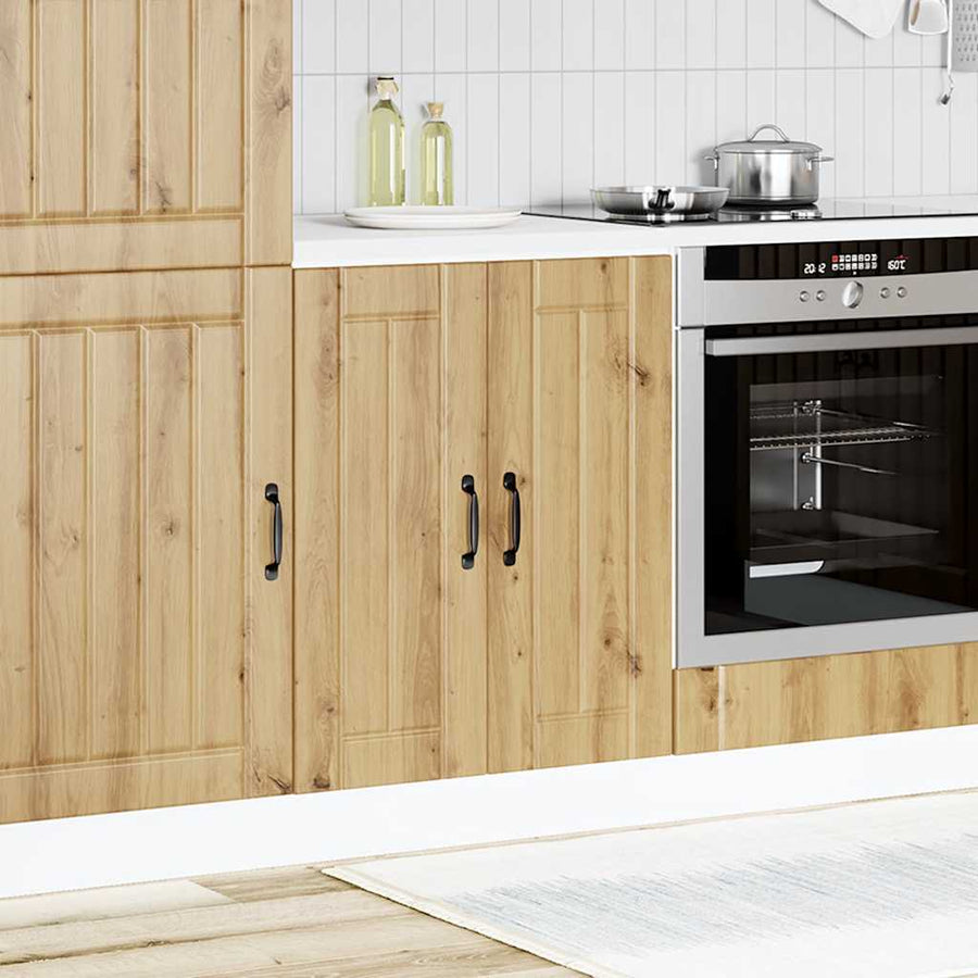 Spoelbakonderkast Lucca bewerkt hout artisanaal eikenkleur