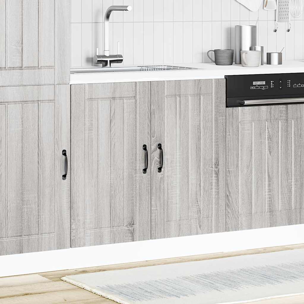 Spoelbakonderkast Lucca bewerkt hout grijs sonoma eiken
