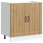 Spoelbakonderkast bewerkt hout artisan eiken 80x46x81,5 cm