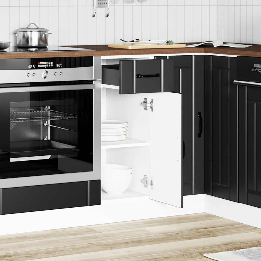 Keuken onderkast Lucca bewerkt hout zwart