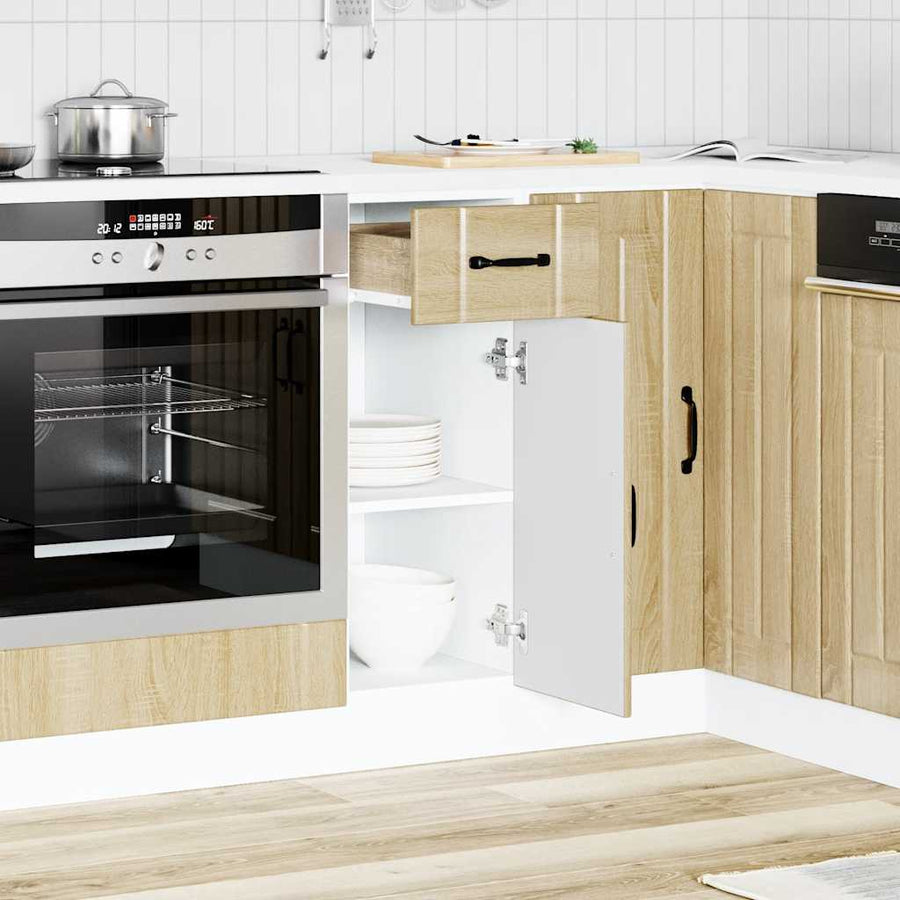 Keuken onderkast Lucca bewerkt hout sonoma eikenkleurig