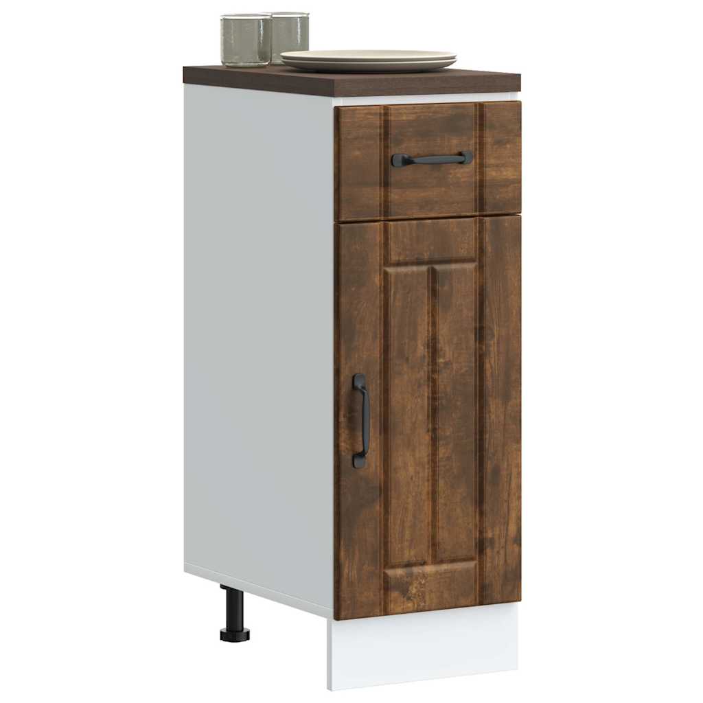 Keuken onderkast Lucca bewerkt hout gerookt eikenkleurig