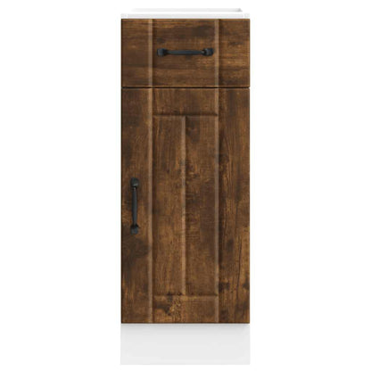 Keuken onderkast Lucca bewerkt hout gerookt eikenkleurig