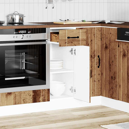 Keuken onderkast Lucca bewerkt hout oud houtkleurig