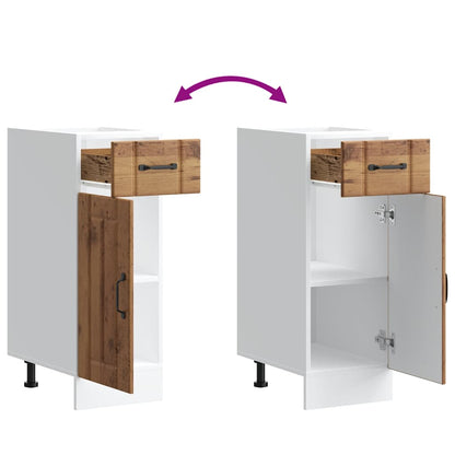 Keuken onderkast Lucca bewerkt hout oud houtkleurig