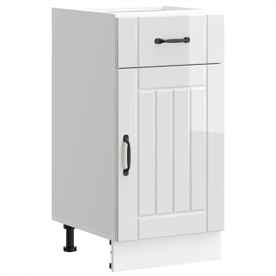 Keuken onderkast Lucca bewerkt hout hoogglans wit