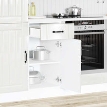 Keuken onderkast Lucca bewerkt hout hoogglans wit
