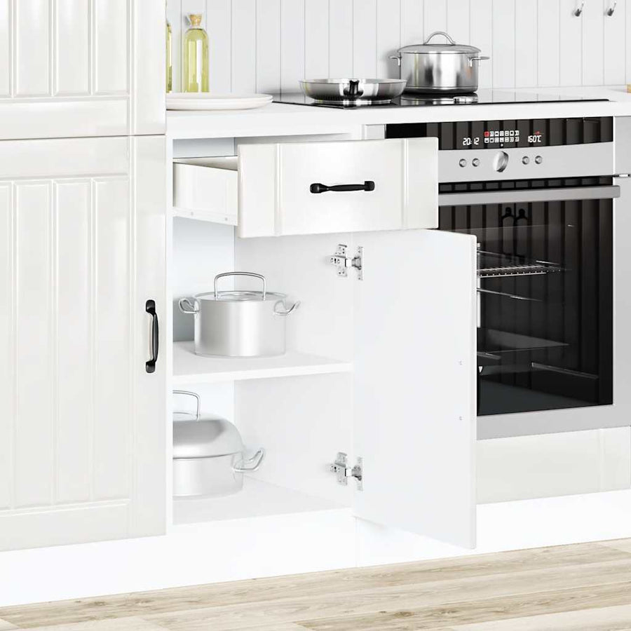 Keuken onderkast Lucca bewerkt hout hoogglans wit