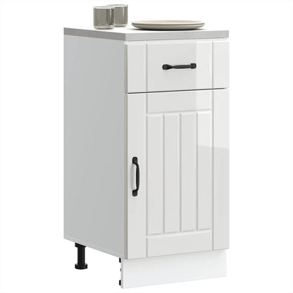 Keuken onderkast Lucca bewerkt hout hoogglans wit