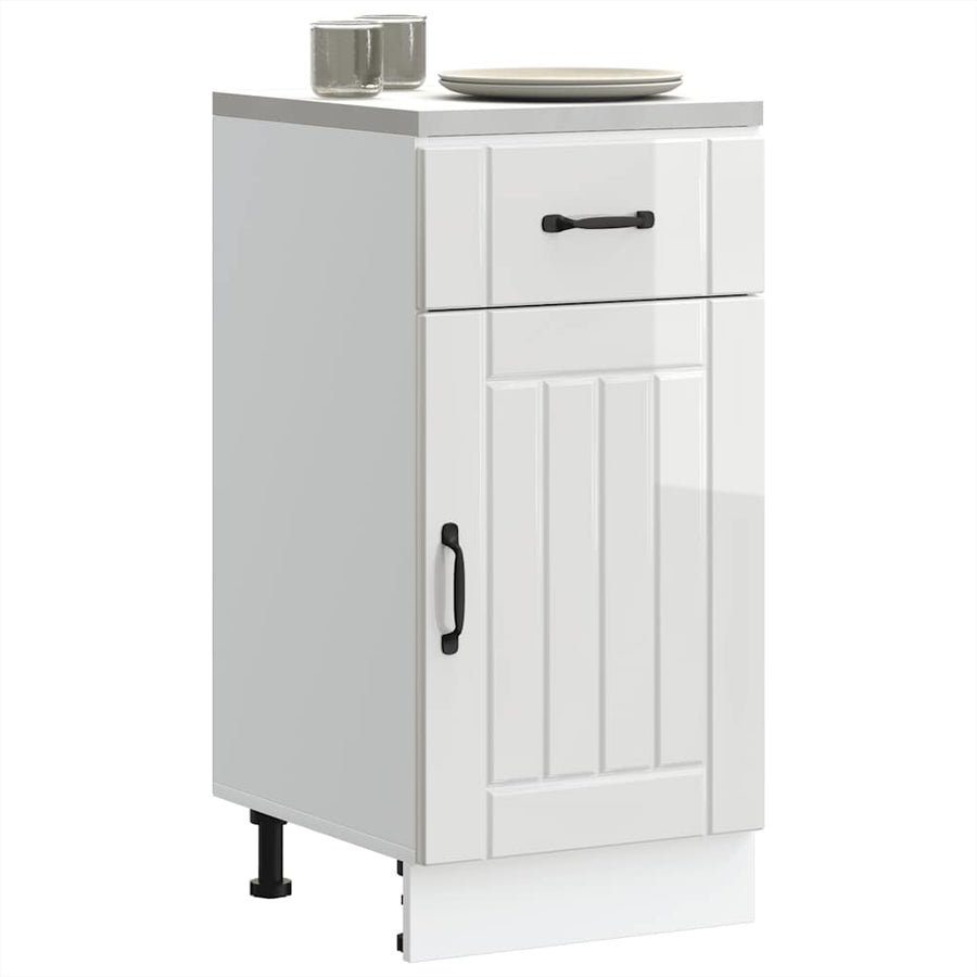 Keuken onderkast Lucca bewerkt hout hoogglans wit