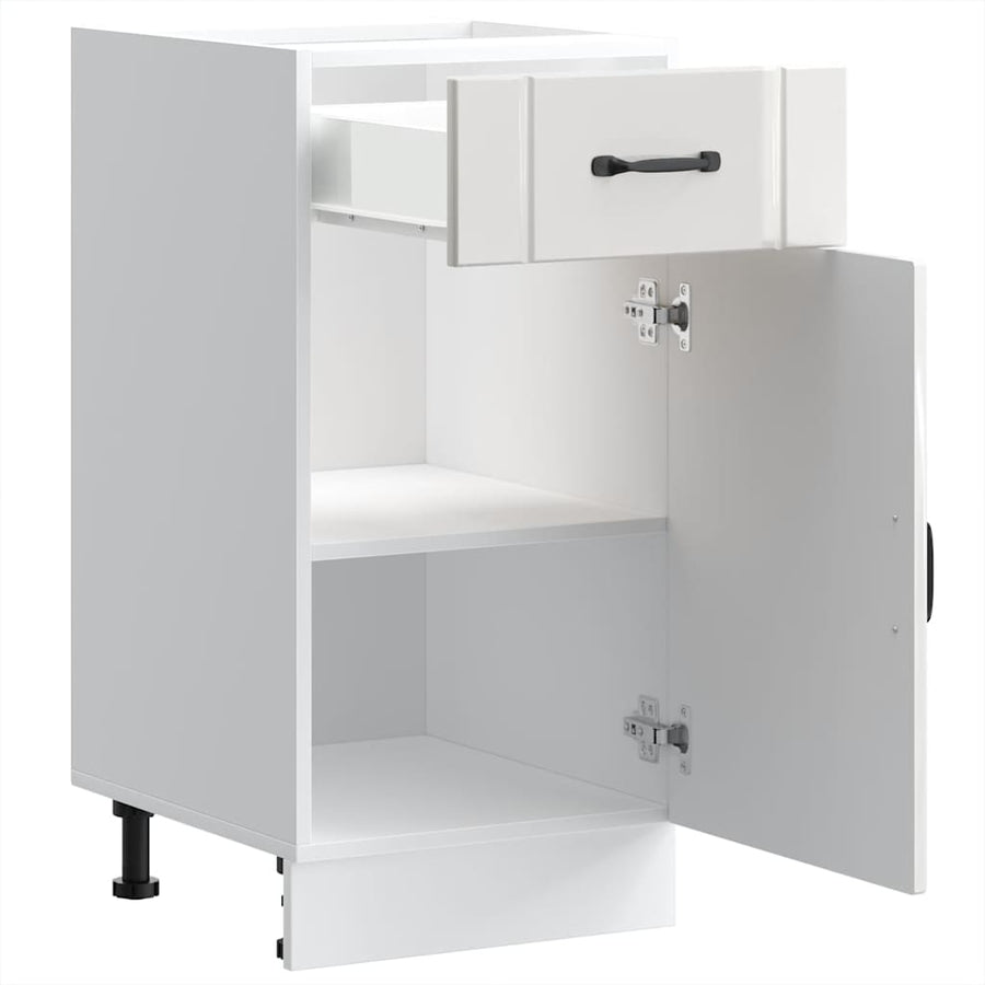 Keuken onderkast Lucca bewerkt hout hoogglans wit